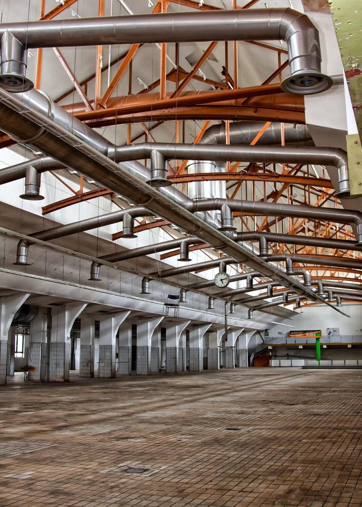 industry, hall, ventilation, butter factory, rama, plant, building, nature, industrial hall, industrial plant, abandoned, factory, factory building, stole, metal, machine, industrial park, lighting, expired